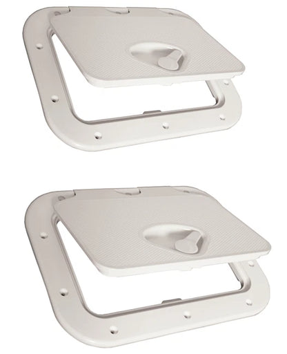 Caravan RV Access Hatch Recessed Handle White for Nuova Rade 375x275 x2
