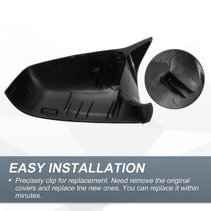 Rearview Mirror Cover Cap Black Carbon Fiber for BMW E60 E61 F10 F11 E63