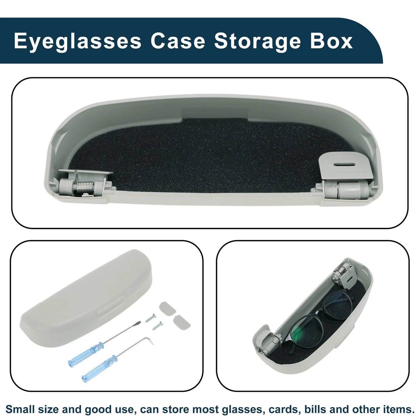 Sunglasses Case for Peugeot 308 (2014-2024) Gray 1 Set