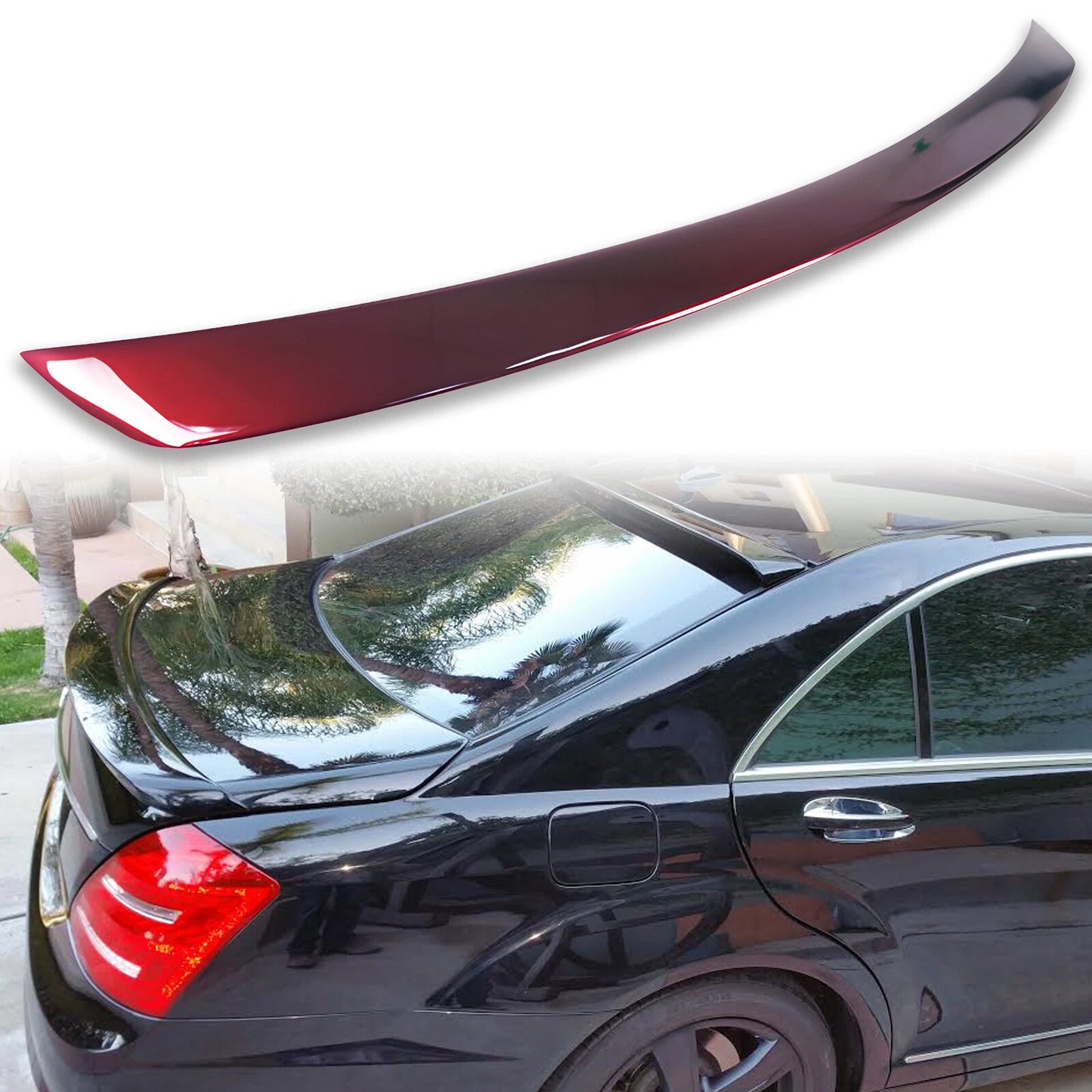 Black Boot Spoiler for Mercedes Benz W221 Sedan (2006-2013)