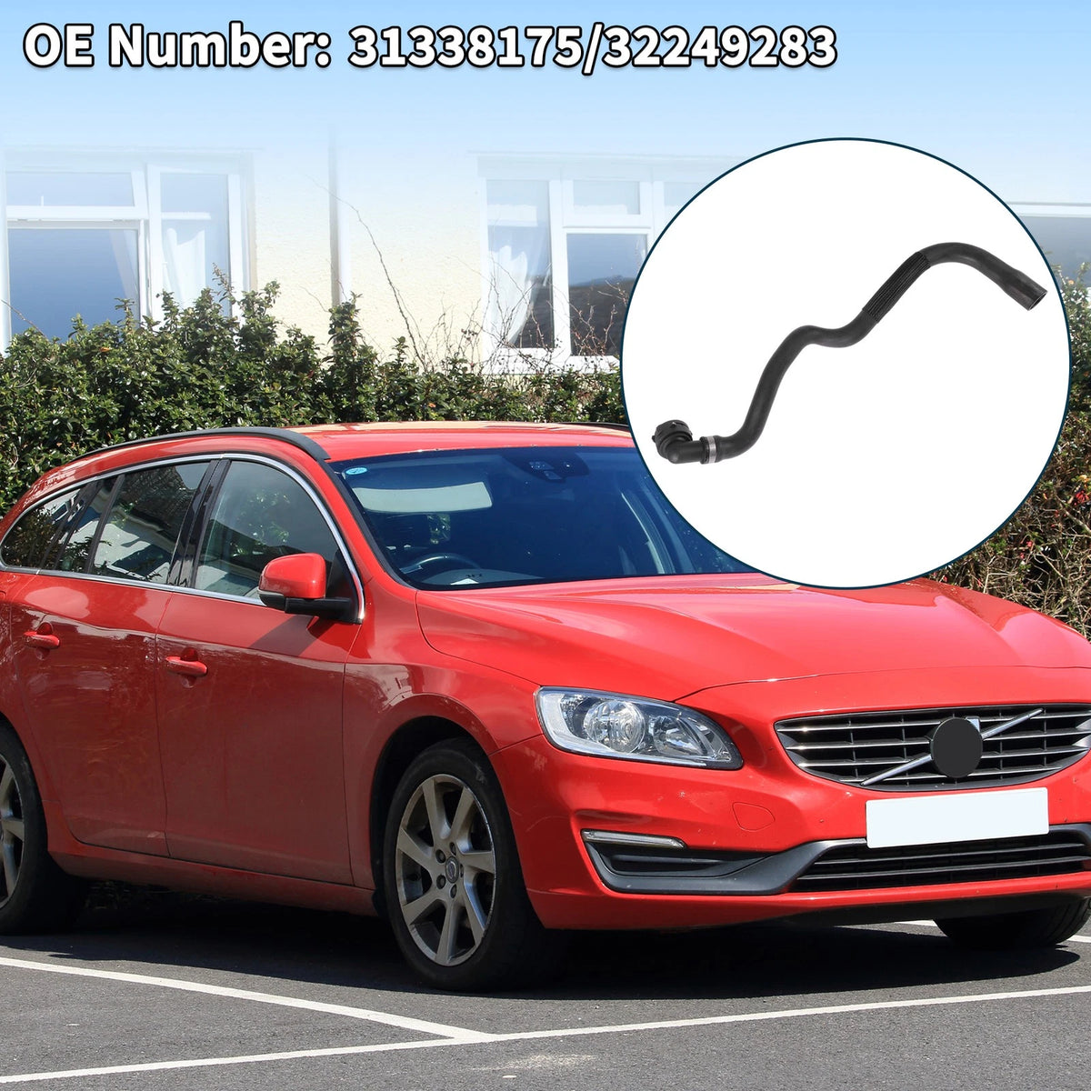 Radiator Hose Water Pipe for Volvo V60 (2012) - Rubber Black 1 Pcs