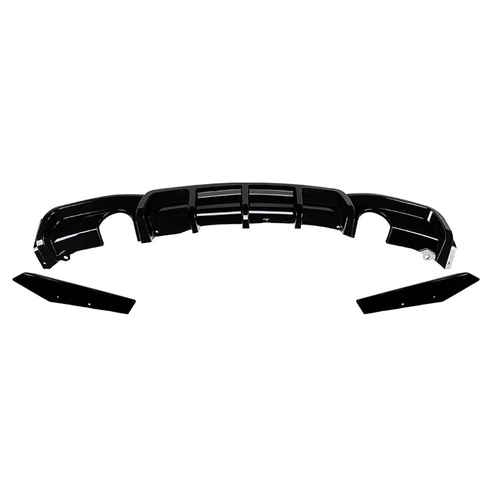 3 x Glossy Black Rear Splitter Lip for BMW 3-Series F30 F31 F35 M-Sport (2012-2019)