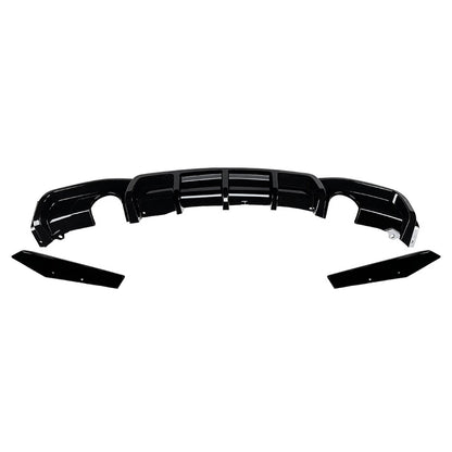 3 x Glossy Black Rear Splitter Lip for BMW 3-Series F30 F31 F35 M-Sport (2012-2019)
