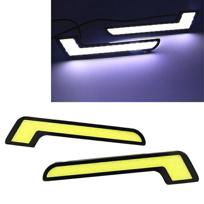 12V L Shape COB White LED Daytime Running Lights for Car (No Year Specified)