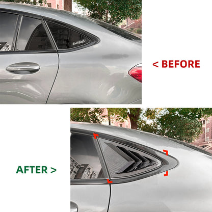 2 x Gloss Black Rear Side Window Louvers for Benz GLC C253 (2016-2022)