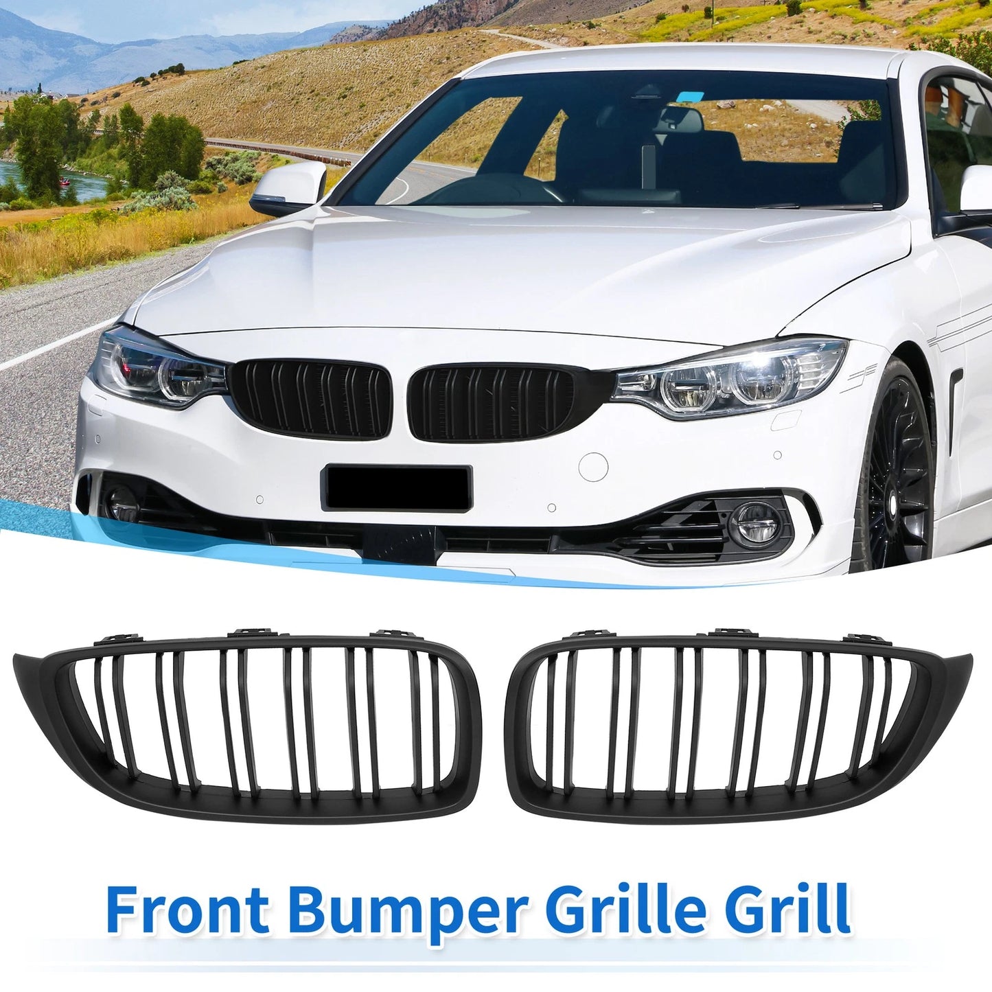 Matte Black Kidney Grille for BMW F32 2013-2018 4 Door