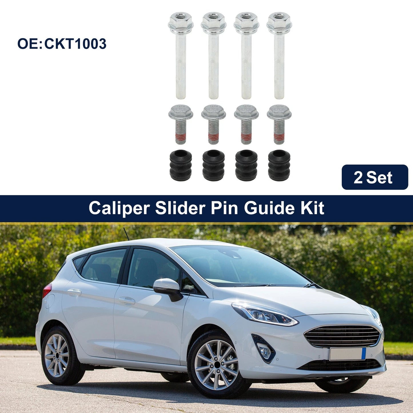 Caliper Slider Pin Guide Kit 2 x for Ford Fiesta ST180 (2008-2017)