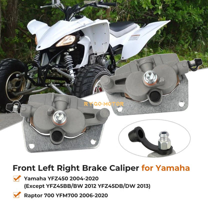 Front Brake Calipers with Pads for Yamaha Raptor 700 YFM700 YFM700R (2006–2024)