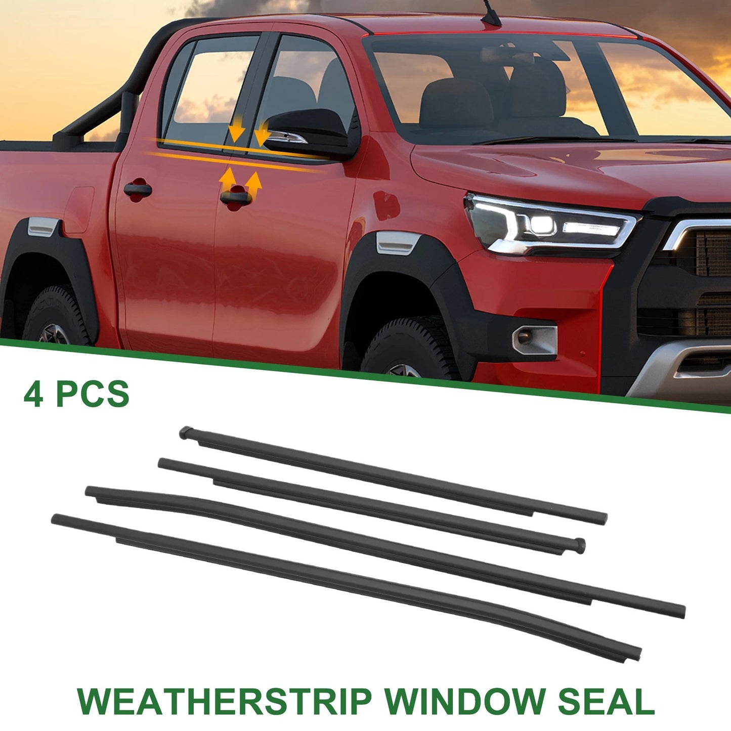 4 x Weatherstrip Window Seal for Toyota Hilux (2015)