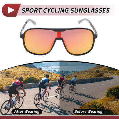 1 x Set Motorcycle Riding Goggles Red Lens Black Frame Tri-Acetyl Cellulos PC