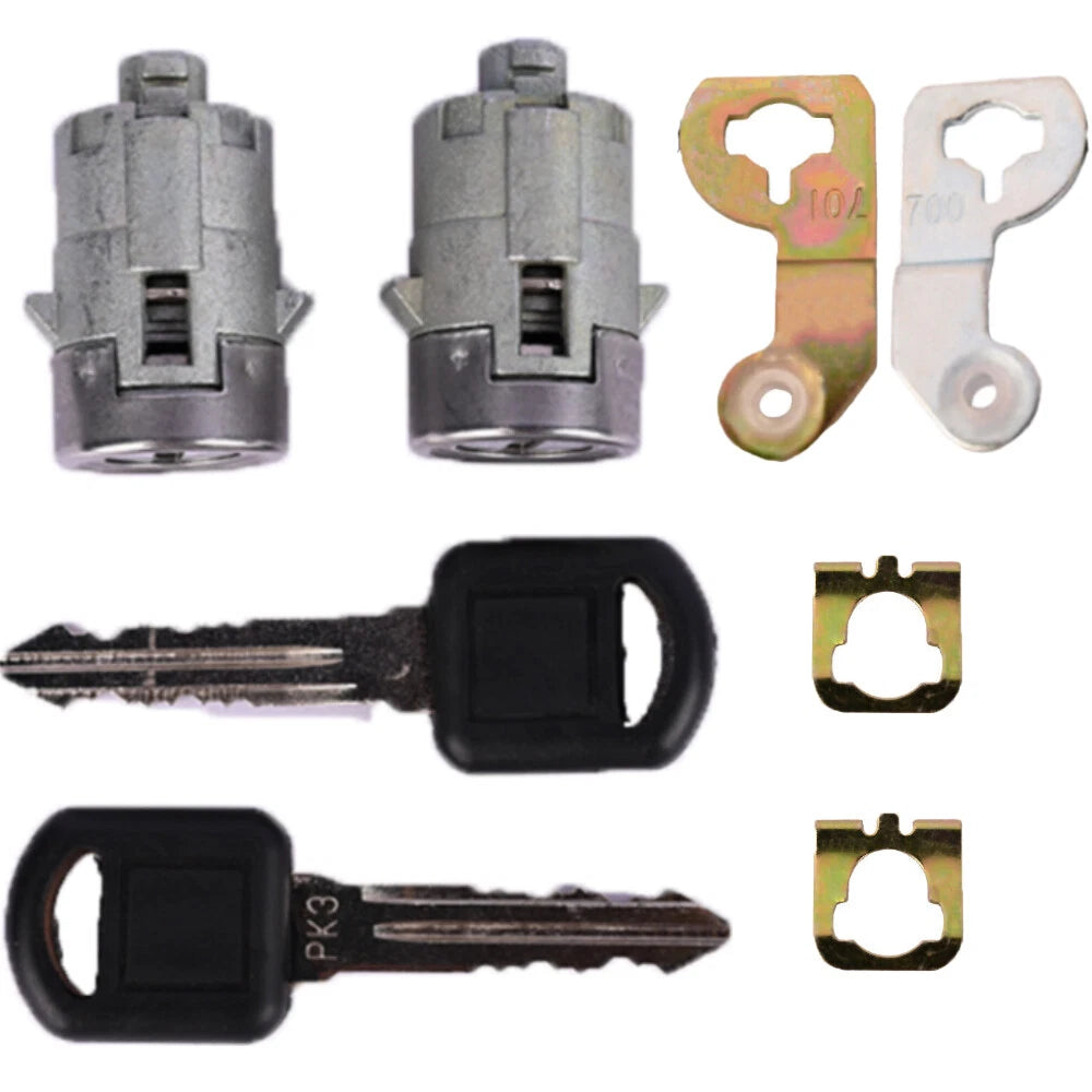 2x LEFT&RIGHT Door Lock Cyl Keys & Clips for CHEVY SILVERADO TAHOE (2001–2006)
