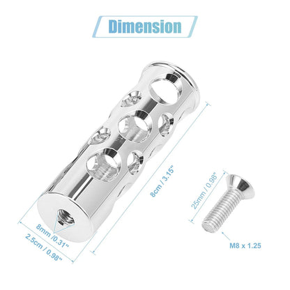 Rearsets / 8mm Aluminum / Footpeg Footrest Silver Tone for Aolly Motorcycle