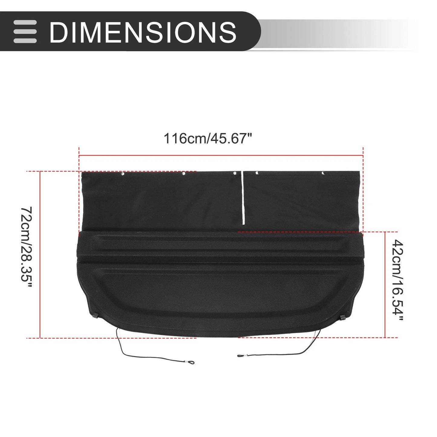 Rear Parcel Shelf Boot Load Cover for Honda Fit (2009-2011) Black