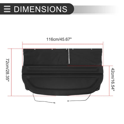 Rear Parcel Shelf Boot Load Cover for Honda Fit (2009-2011) Black