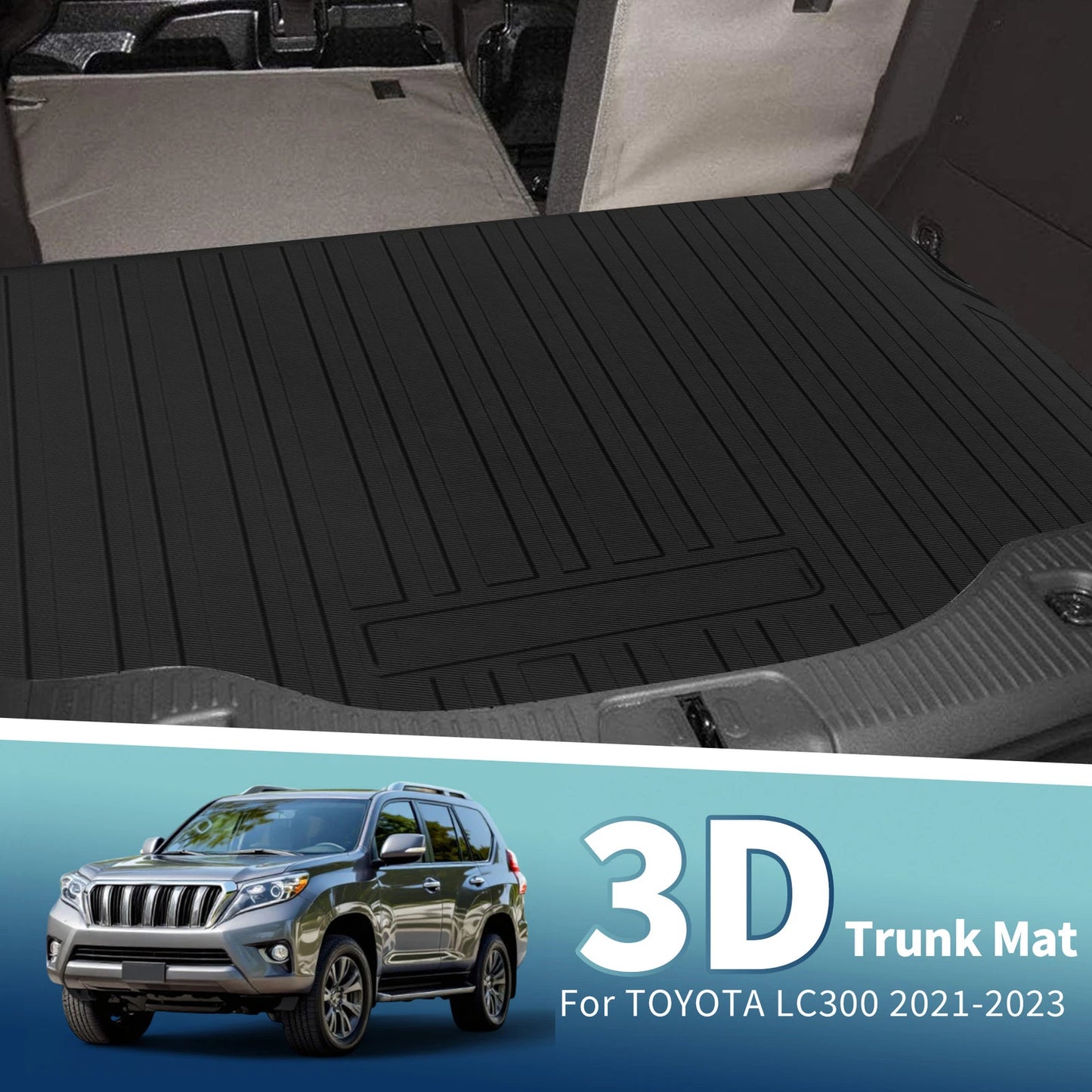 Cargo Liner Rear Trunk Mat for Toyota Land Cruiser LC300 7-Seat (2021-2023)