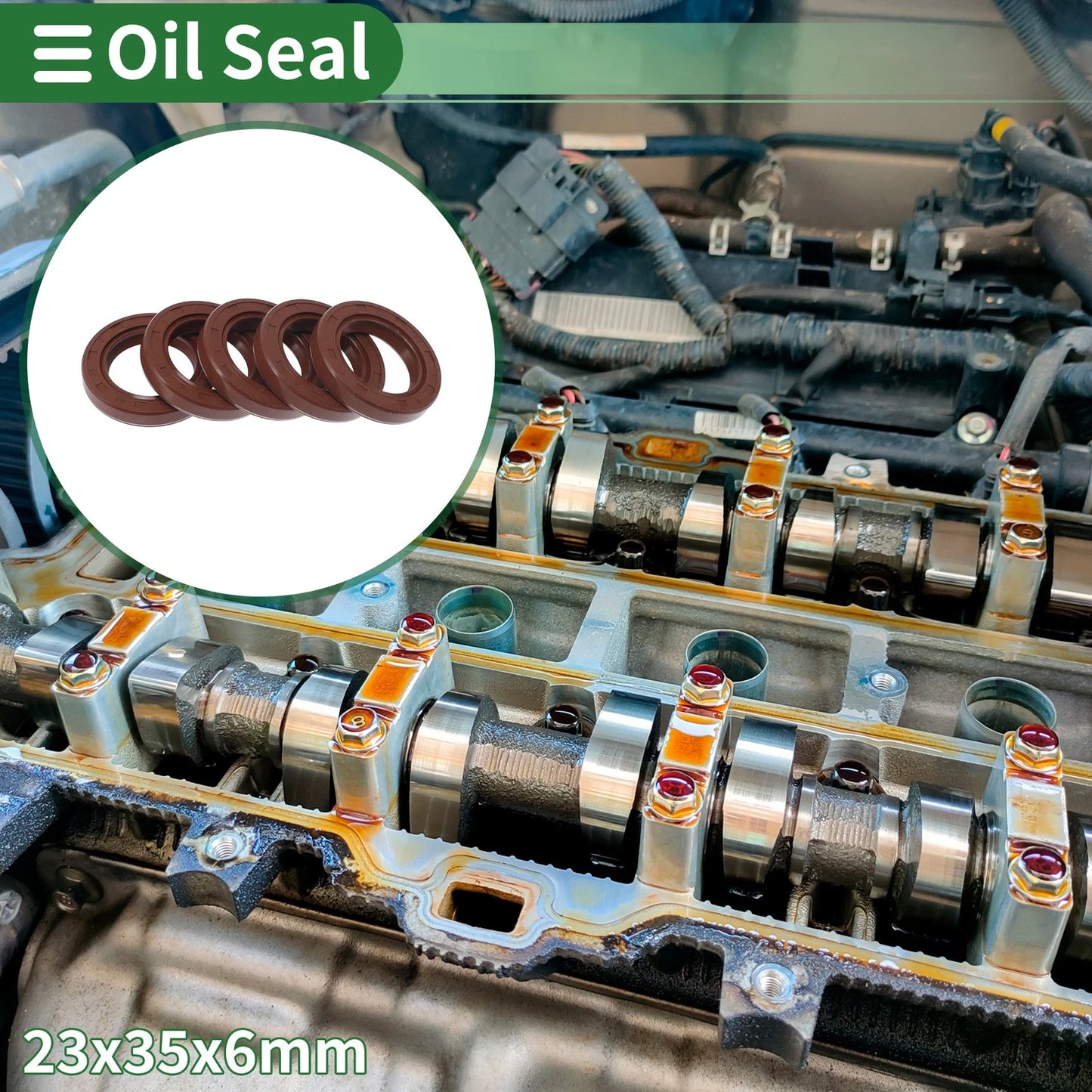Oil Seal / 23x35x6mm / Seal Ring FKM Rubber for Make Model