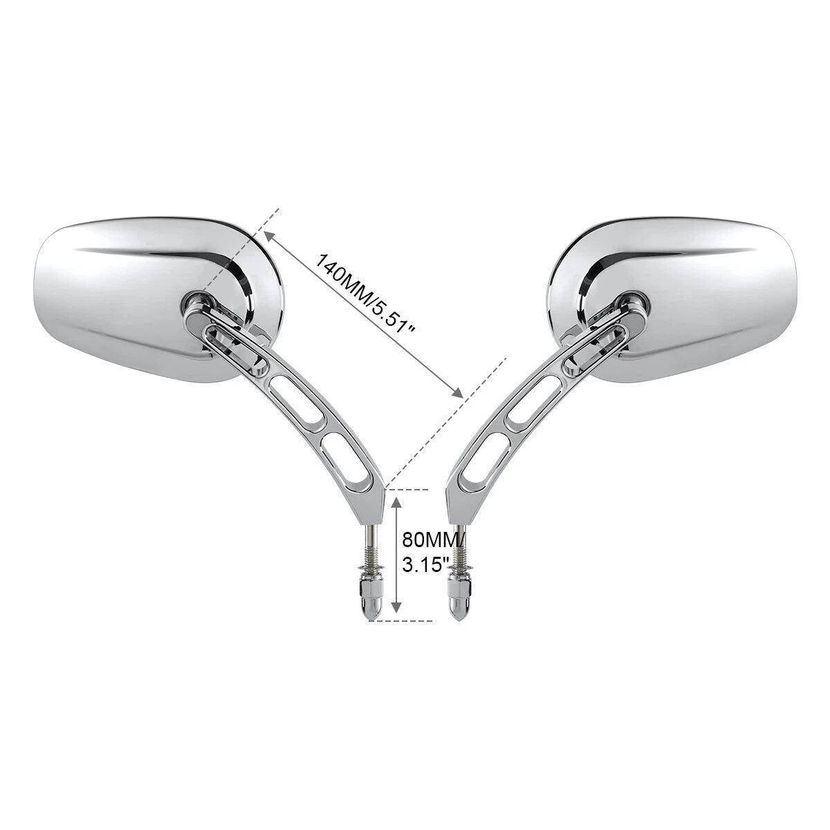 Chrome Rearview Mirrors for Harley CVO Tri Electra Street Glide Freewheeler