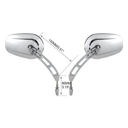 Chrome Rearview Mirrors for Harley CVO Tri Electra Street Glide Freewheeler