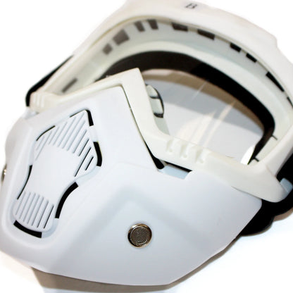 White Full Face Paintball Airsoft Mask Goggle for Motorcycle