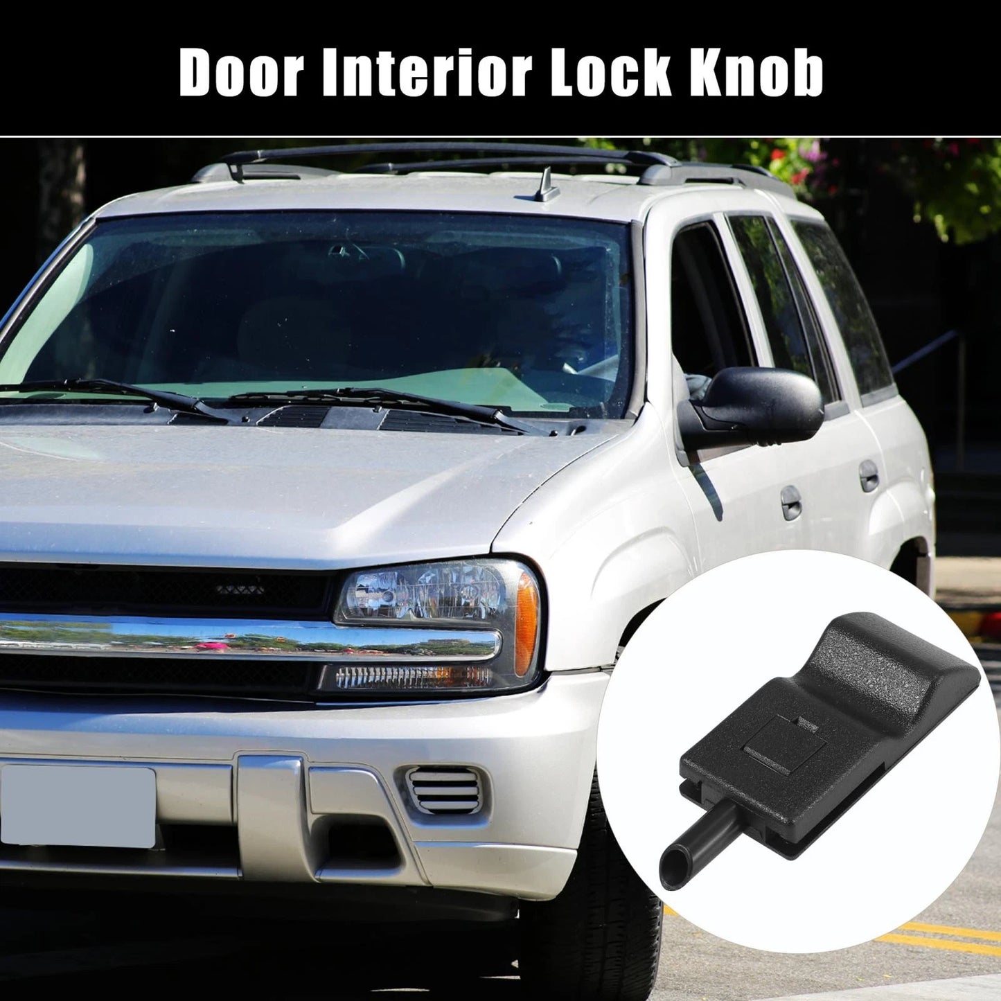 Door Lock Knob Front Rear Black for Chevrolet Silverado & GMC Sierra
