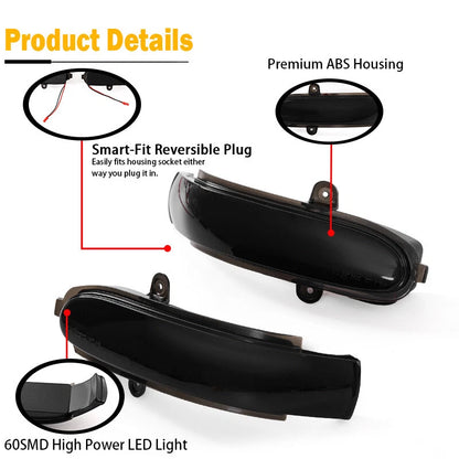 Amber LED Side Mirror Turn Signal Light for Mercedes W203 C-Class (2000-2007)