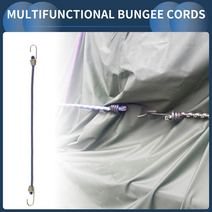 10 x Blue Adjustable Mini Rope Luggage Bungee Cords 25cm for Travel