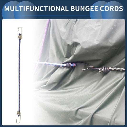10 x Blue Adjustable Mini Rope Luggage Bungee Cords 25cm for Travel