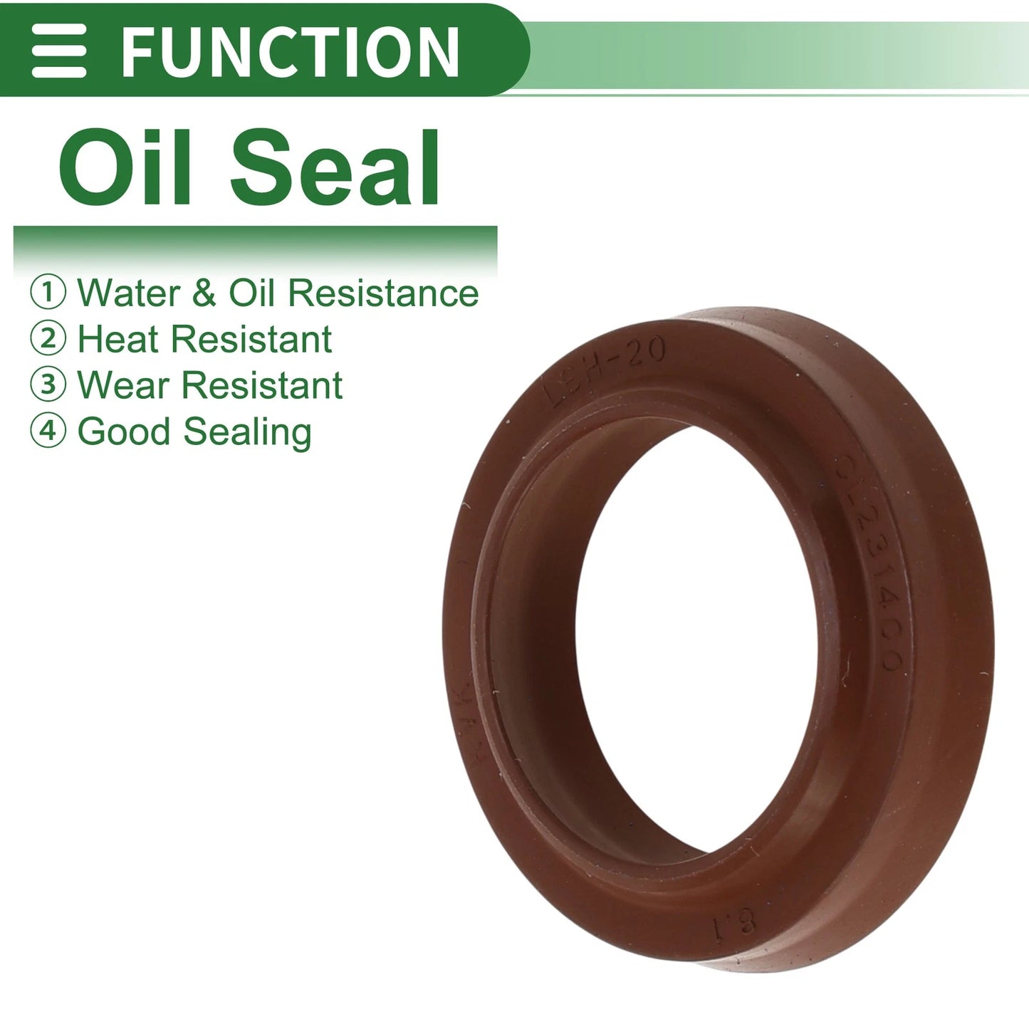 Oil Seal / 5 Pcs / Shaft Seal FKM Rubber 20x28x4.5mm Brown for Cars