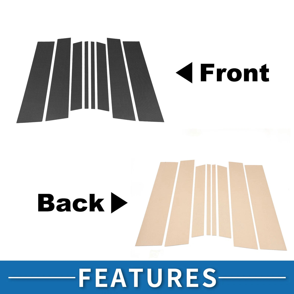 8 Pcs Door Pillar Window Trim for Toyota Highlander (2014-2023)