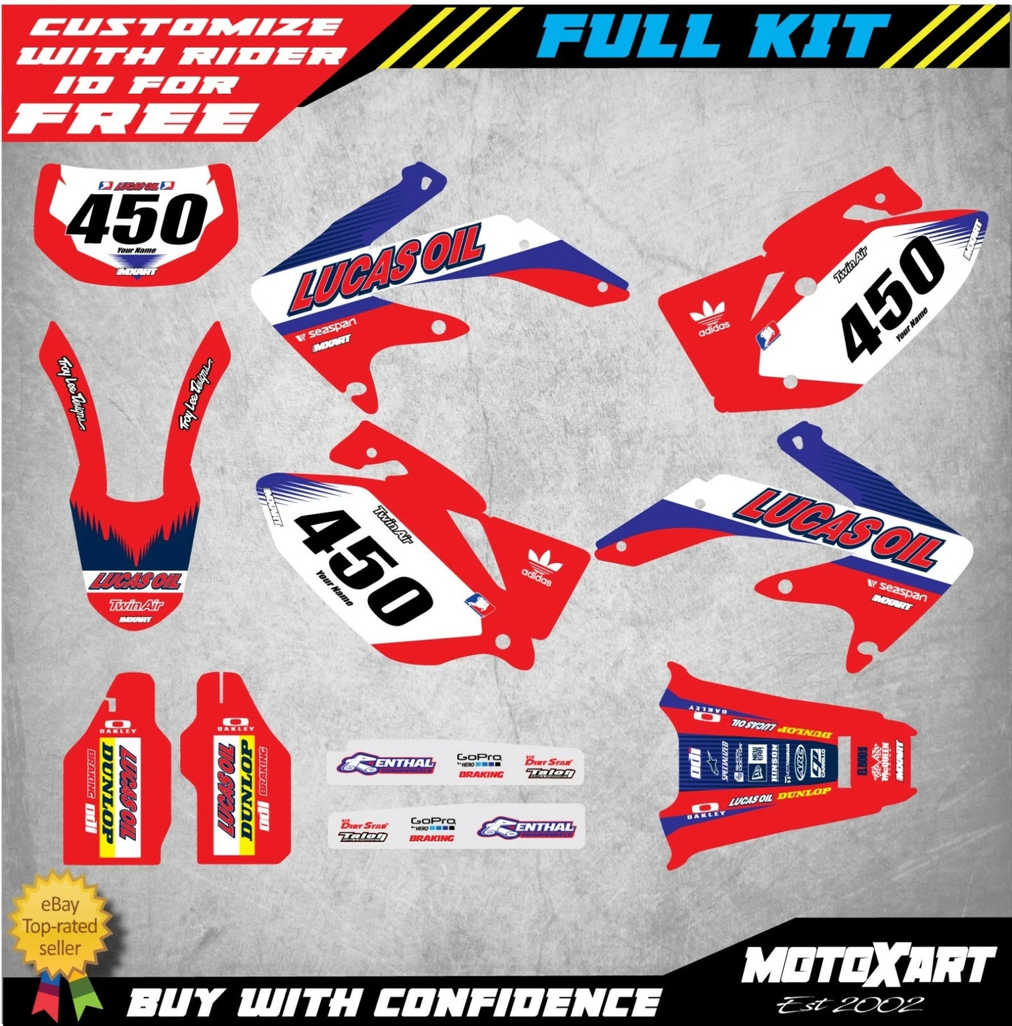 Custom Graphic Kit ACTIVE STYLE for Honda CRF 450X (2005-2016) Decals