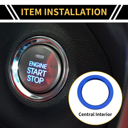Engine Start Stop Button Cover Ring for Toyota Tacoma (2016-2023) Blue