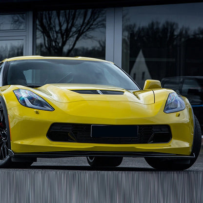 Carbon Look Front Lip Splitter & Side Winglets for 2014-2019 Corvette C7 Z06