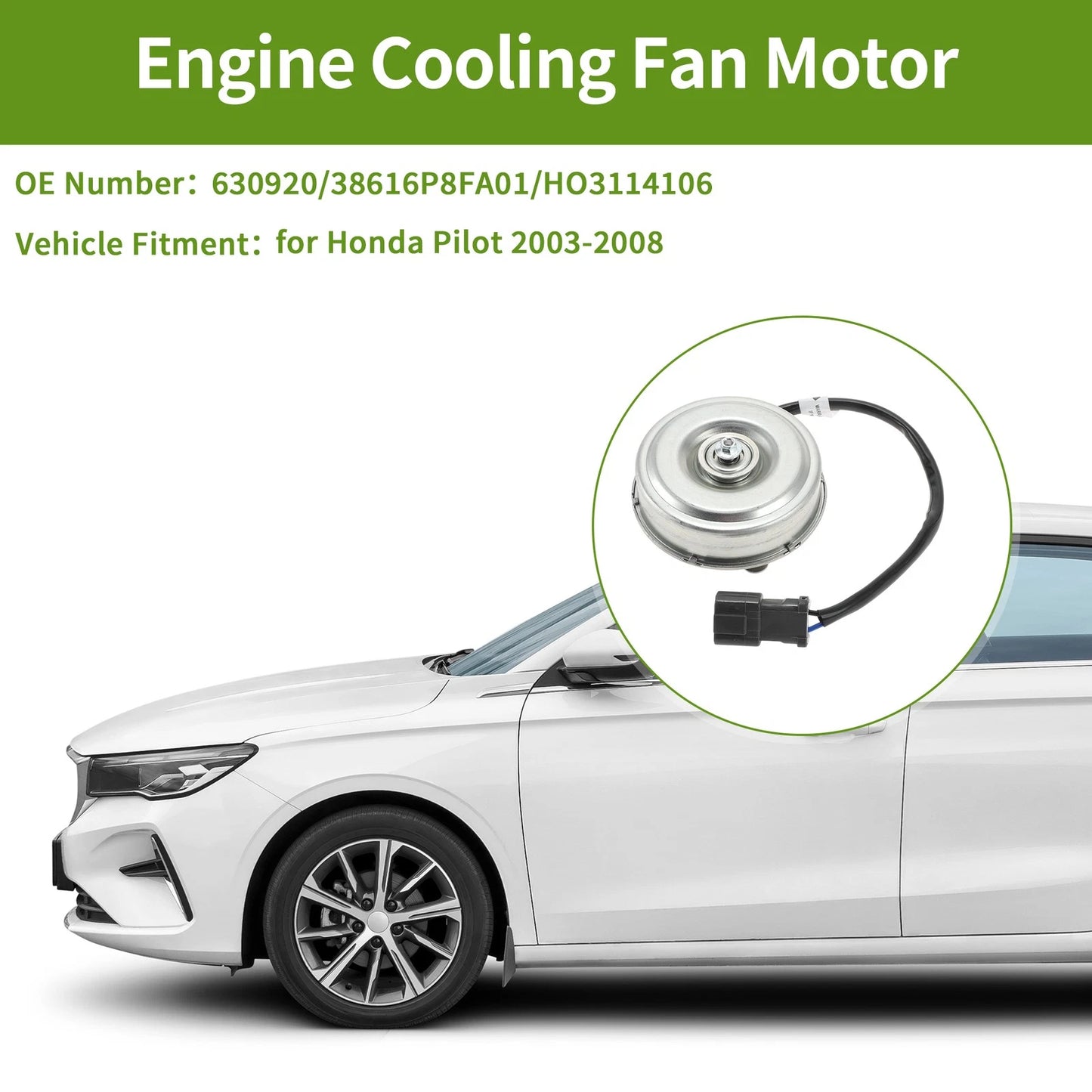 Radiator Fan Motor for Honda Pilot (2003-2008) - 1 x Quality Replacement