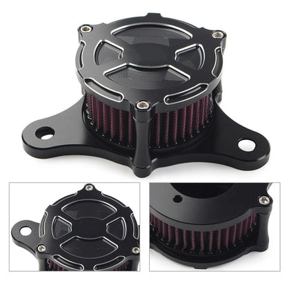 Black Air Cleaner Red Intake Filter Kit for Harley Dyna Softail Road King (2006-2023)