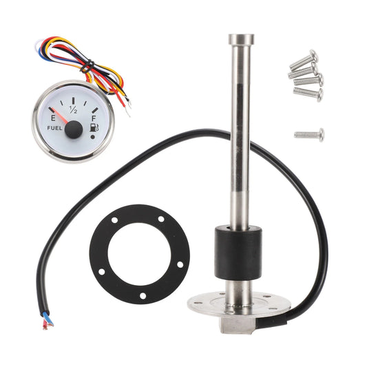 Fuel Sending Unit and Gauge Kit 0-190 ohms 6.89in for Marine Engine