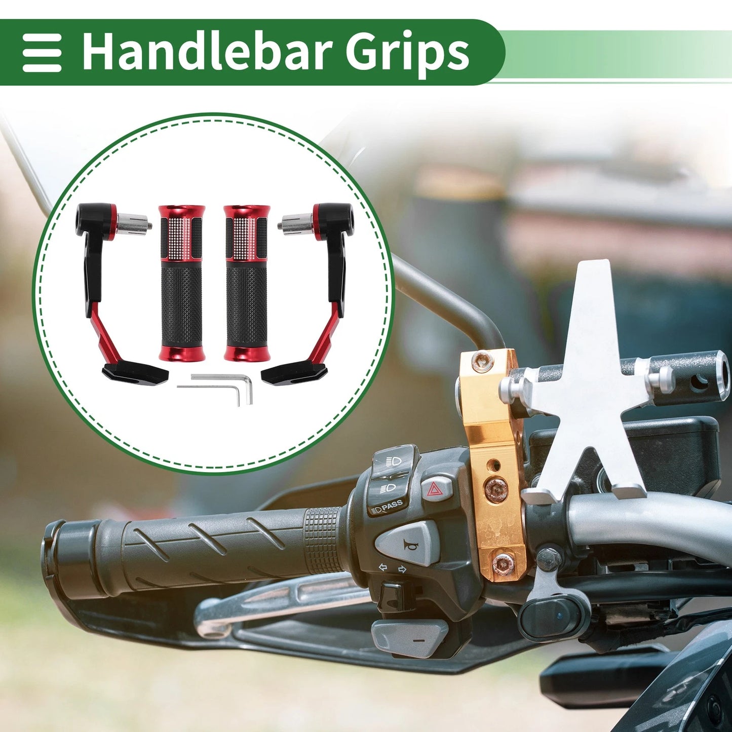Hand Grips Cover End Grips Diamond Pattern for Motorcycle