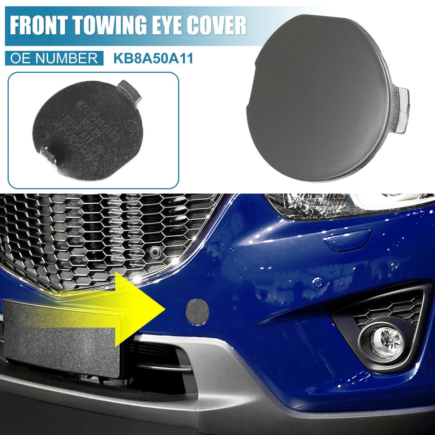 Front Bumper Tow Hook Cover for Mazda CX-5 (2017-2021) Gray