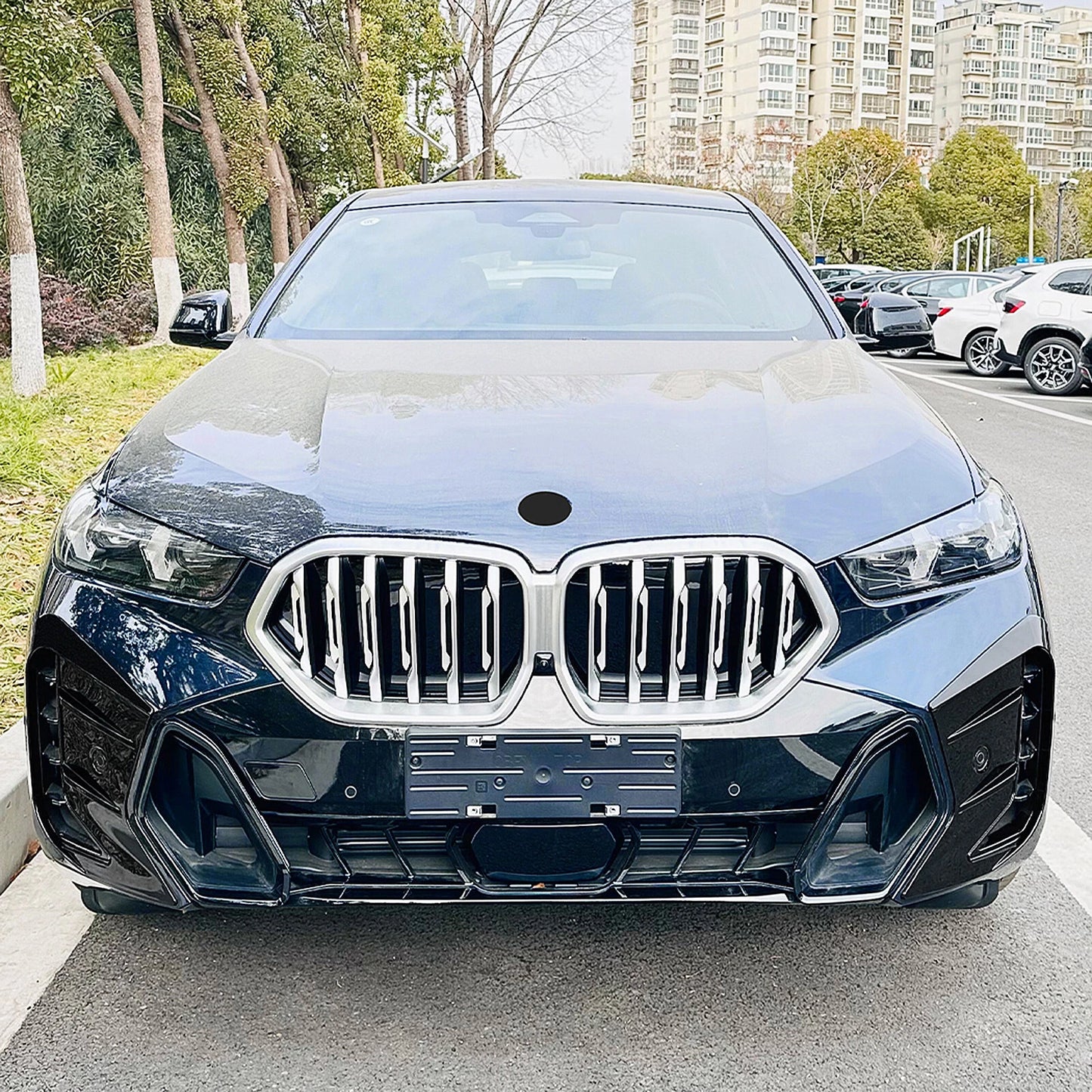 Gloss Black Front Bumper Side Air Vent Trims for BMW X6 (2023-2024)
