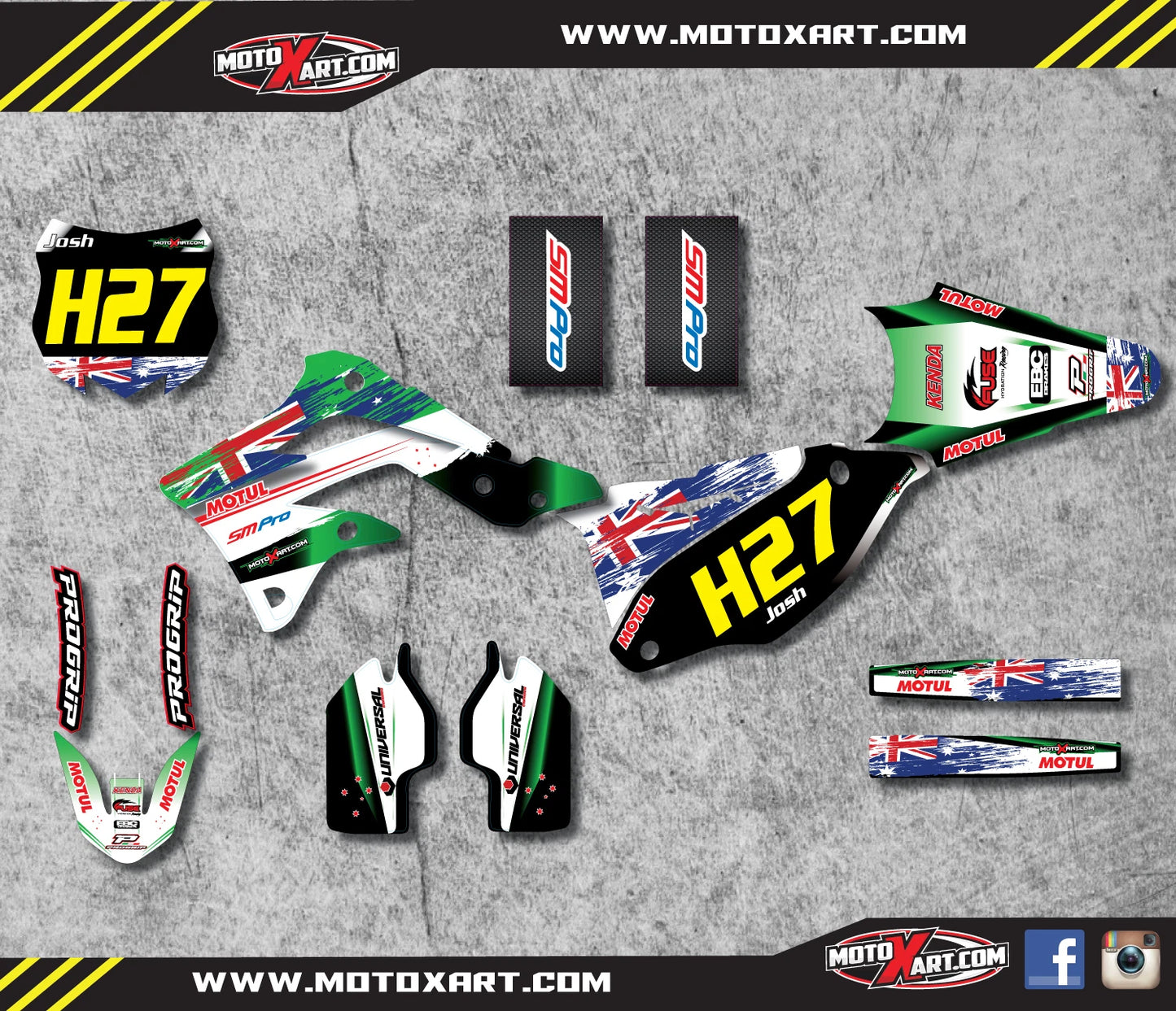 Custom Graphics Kit for KAWASAKI KXF 450 (2012-2015) - AUSSIE Pride Stickers