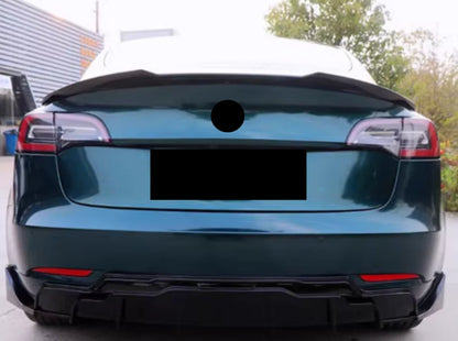Glossy Black PSM Style Rear Trunk Spoiler for Tesla Model 3 Sedan (2017-2023)