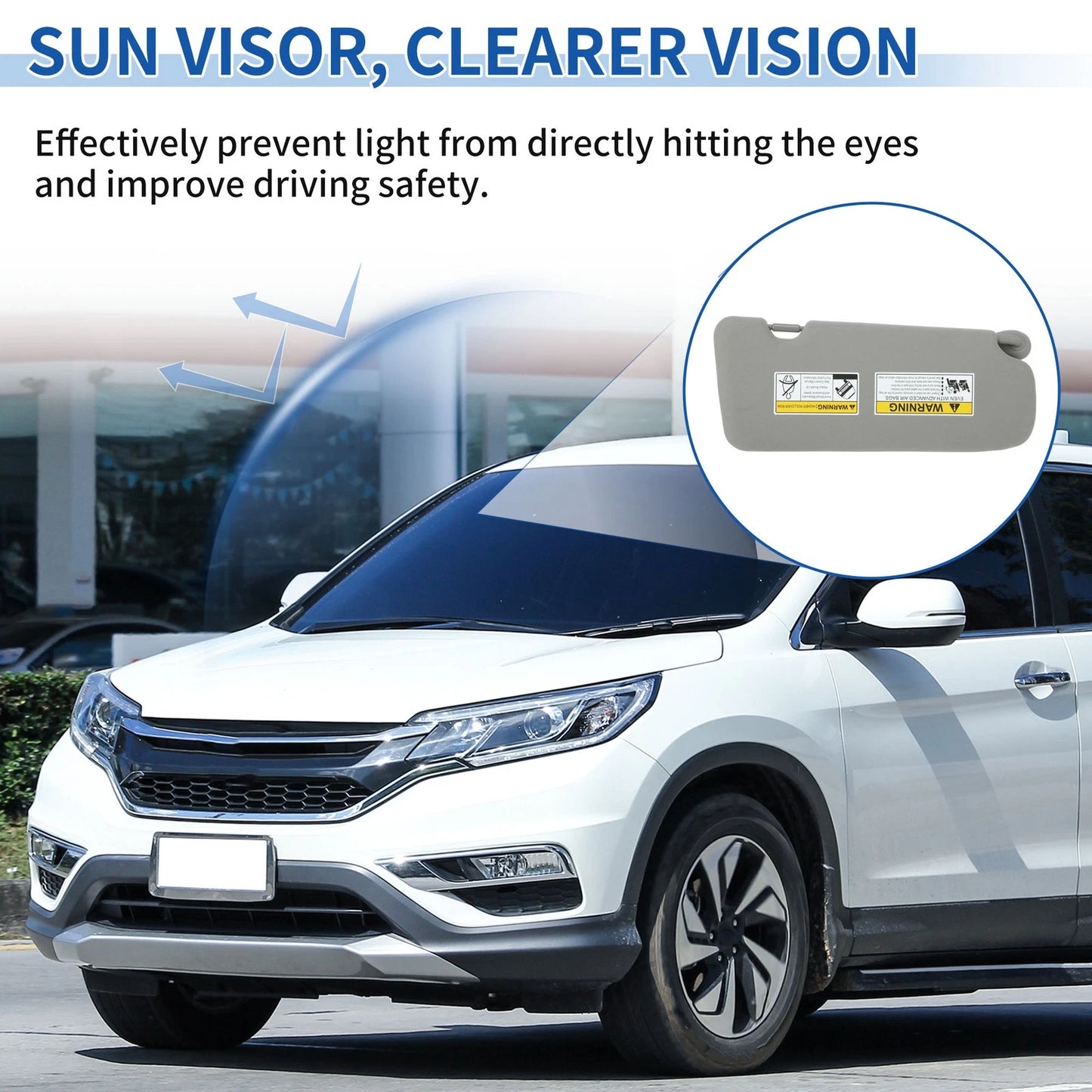 Left Side Sun Visor for Honda CR-V 2017-2022 Gray Replacement