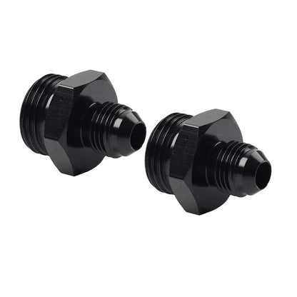 Black Aluminum AN6 Flare to 8AN ORB Male Fitting Adapter w/ O-Rings
