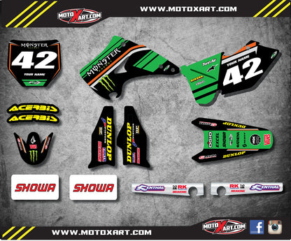 Custom Sticker Kit for KXF 250 Full Graphics (2004-2005)