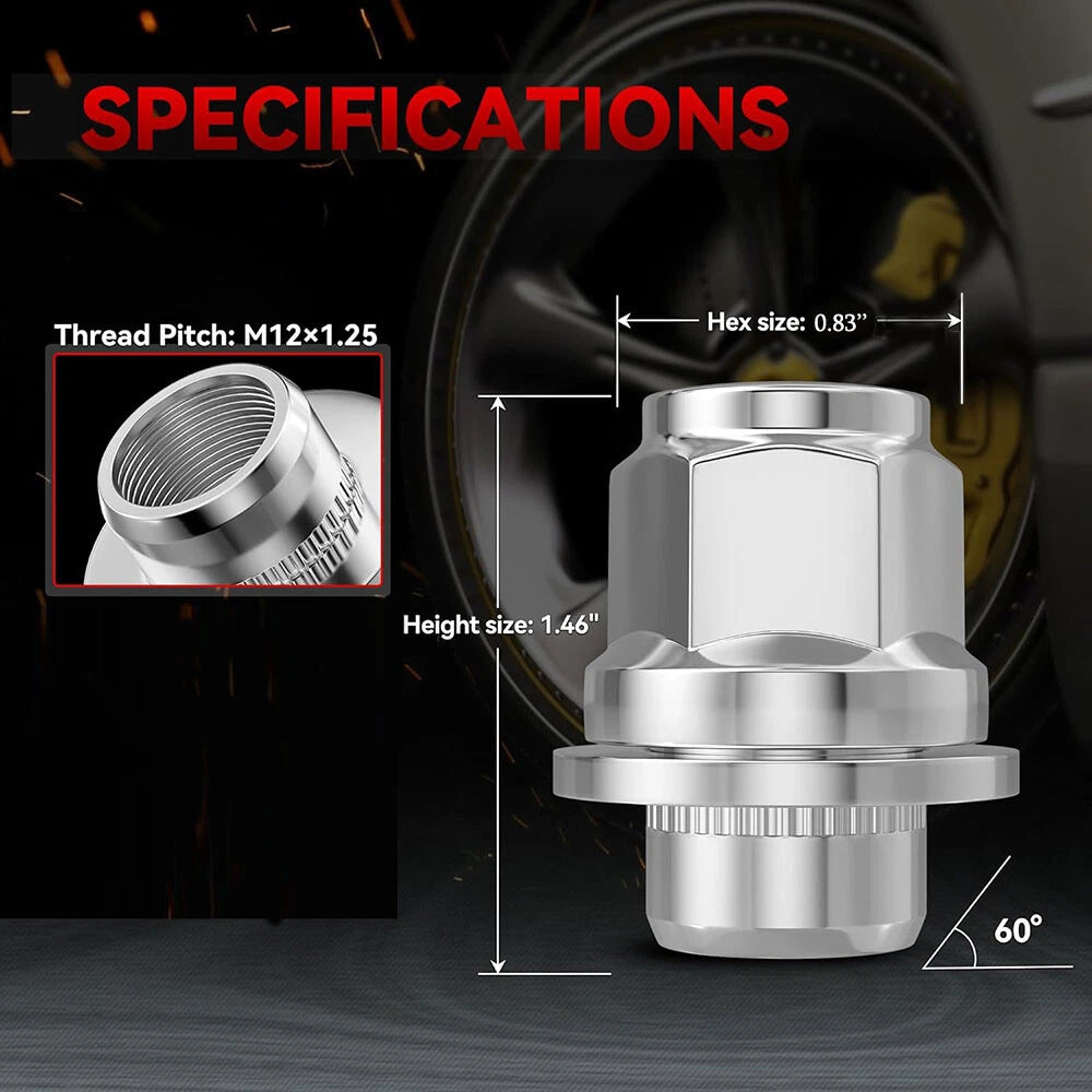 M1 1.25 Car Wheel Lug Nut for Infiniti Q50 Q60 Q70 QX50 QX70 (2014-2023)