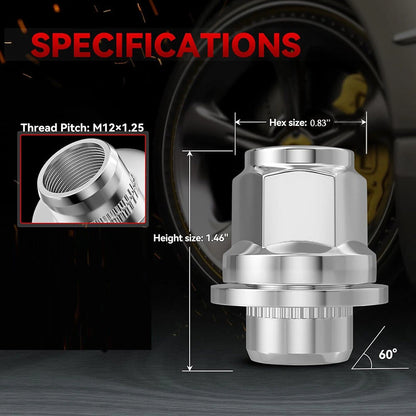 M1 1.25 Car Wheel Lug Nut for Infiniti Q50 Q60 Q70 QX50 QX70 (2014-2023)
