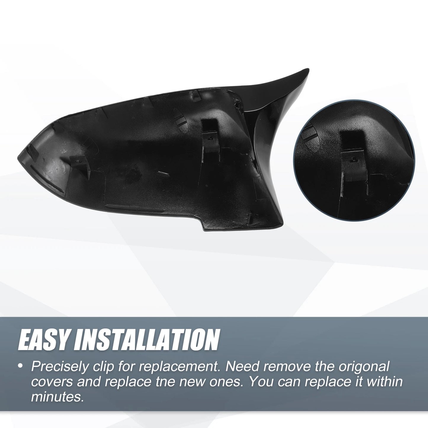 Rearview Mirror Cover Cap Gloss Black for BMW F10 F18 550i 650i 740Li (2011-2017)