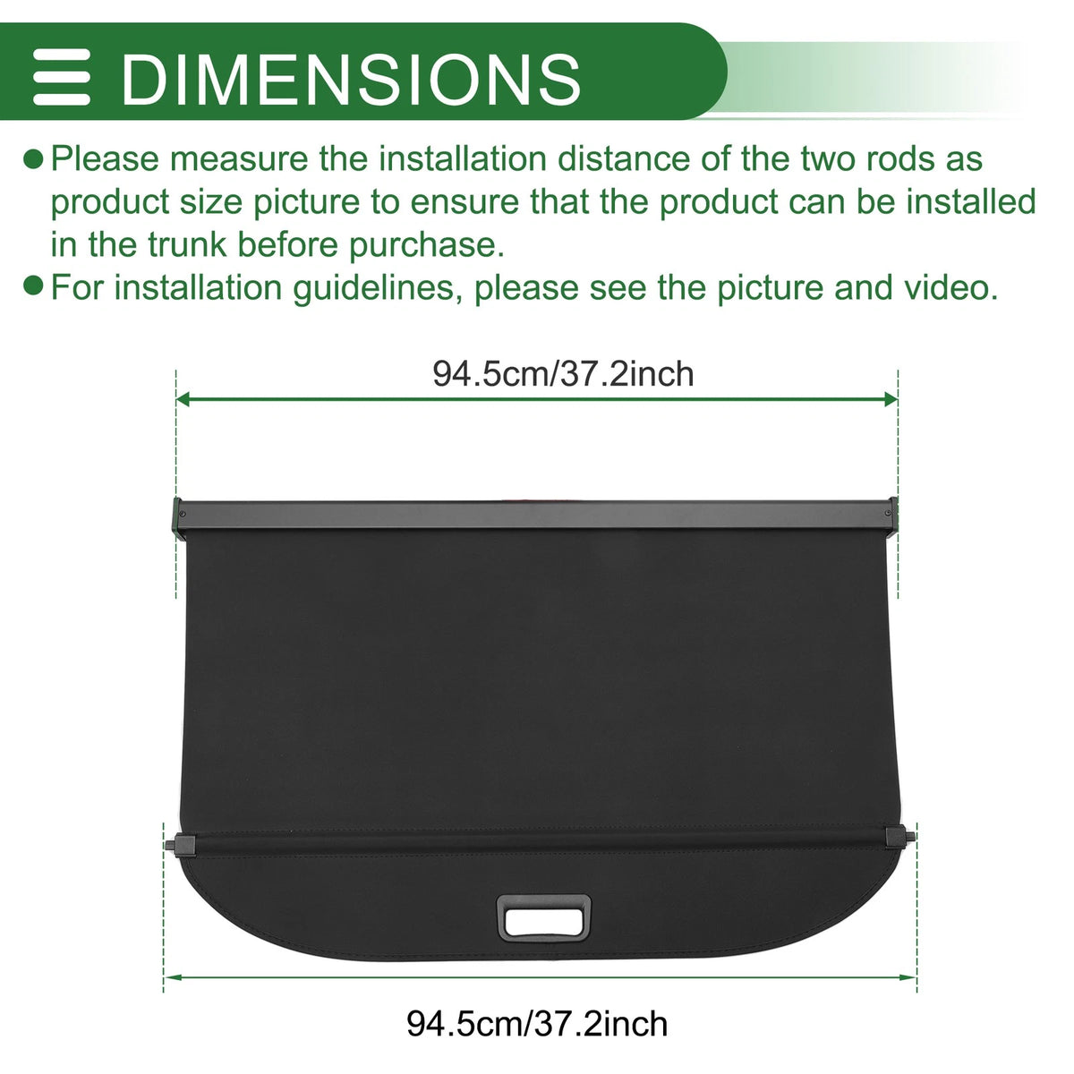 Car Trunk Retractable Cargo Cover for CHEVROLET Trax (2024-2025) Gloss Black