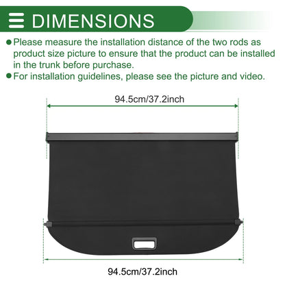 Car Trunk Retractable Cargo Cover for CHEVROLET Trax (2024-2025) Gloss Black