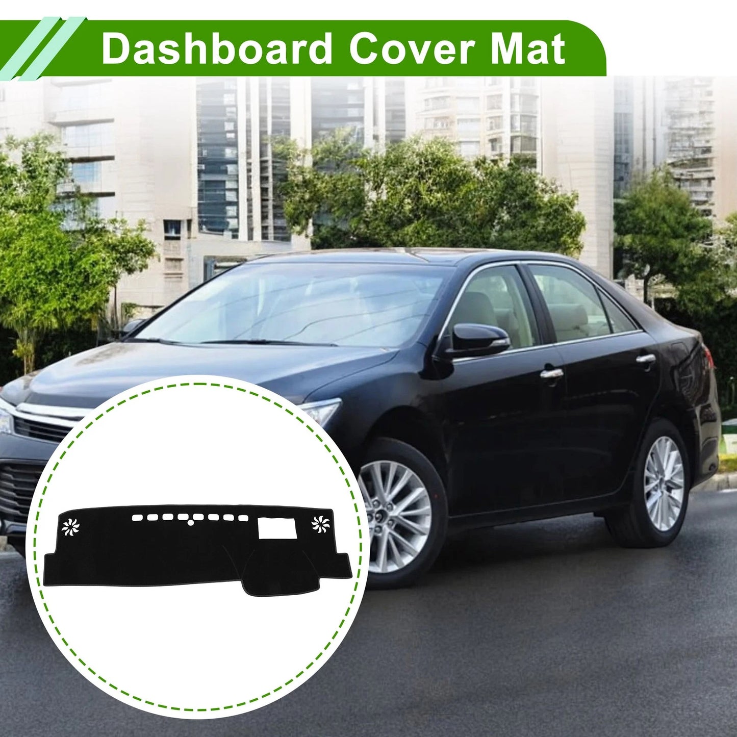Dashboard Cover 1 x for Toyota Camry XV70 series Black Polyester Non-Slip