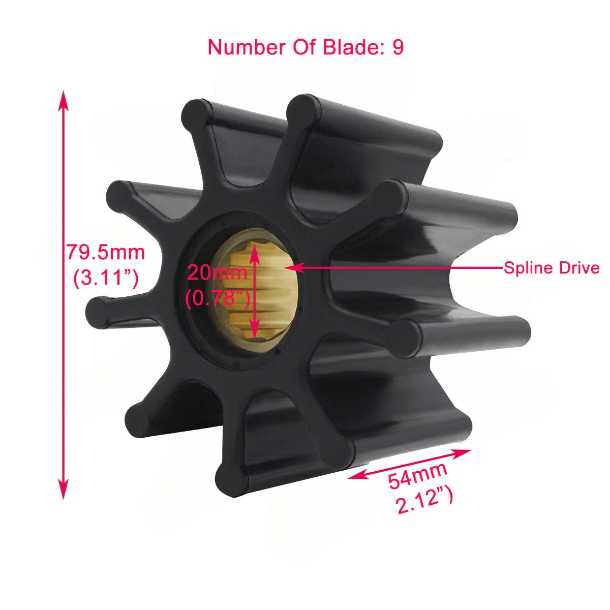 Water Pump Impeller for YANMAR F25CBC (128620-42200)